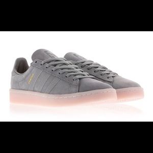 Adidas Campus Sneakers Grey w pink sole Size 7.5